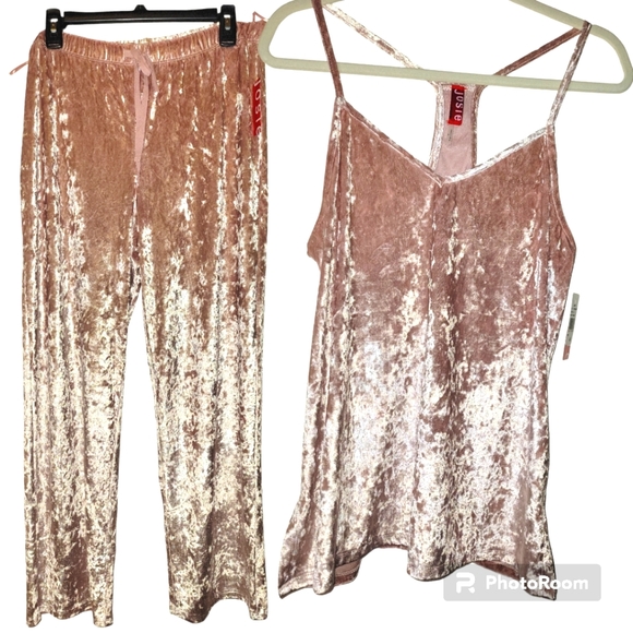 JOSIE by Natori Velvet Tank Pajama set, Pink, M, NWT - Picture 4 of 8